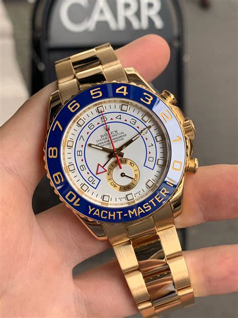 rolex yacht-master ii white dial 18k yellow gold watch|rolex gold yacht master 2.